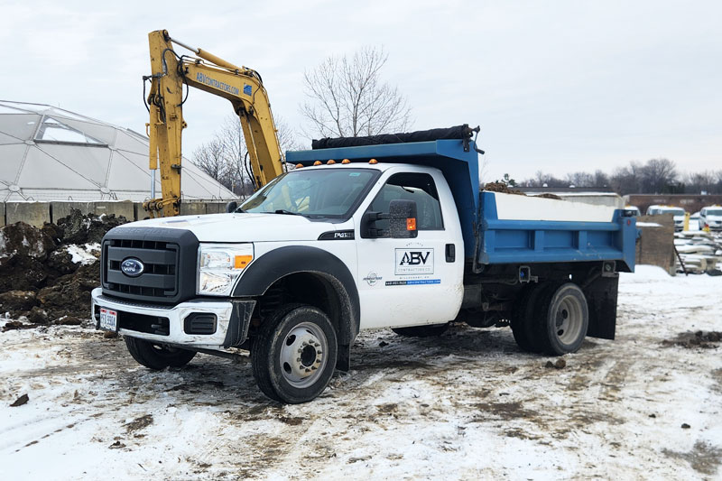 Exterior Basement Waterproofing Truck - ABV Contractors
